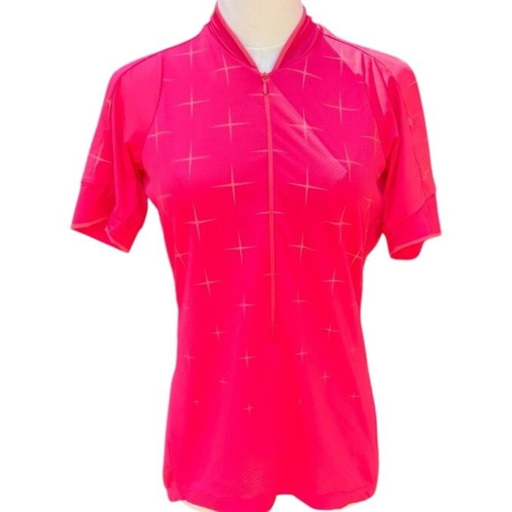 CRAFT Women's Pink Short Sleeve Zipper Cycling Jersey Top Size L